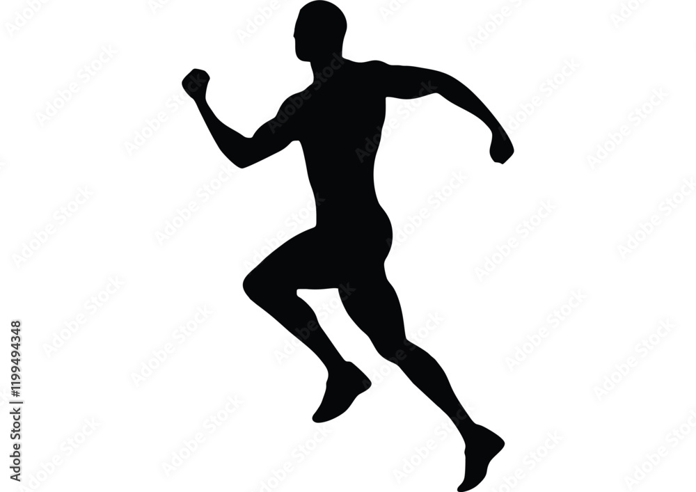 Athlete running and doing important exercises for health Athlete running and doing important exercises for health