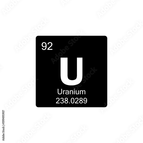 periodic table Uranium glyph icon
