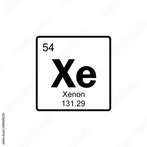 periodic table Xenon line icon