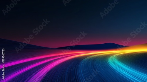 Strategic innovation process, glowing holographic roadmap, professional theme, 3D illustration