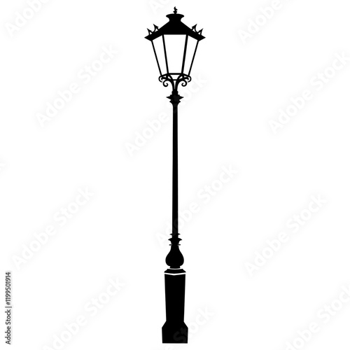 Vintage streetlights silhouette lamp chandelier vector