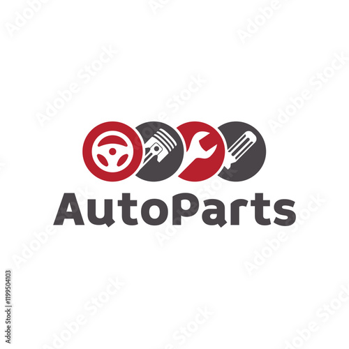 Auto parts logo design. Automotive parts, automobile repairing car, vector design and illustration