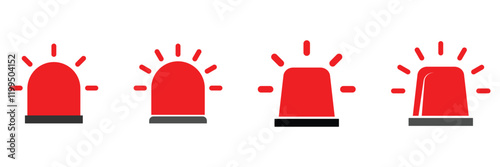 Emergency fire siren icon symbol. Alarm siren icon. Siren vector flat icon, Alert light bulb icons collection. Ambulance emergency siren icons set. vector illustration.