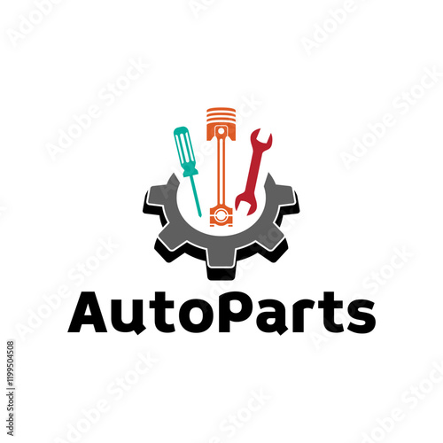 Auto parts logo design. Automotive parts, automobile repairing car, vector design and illustration