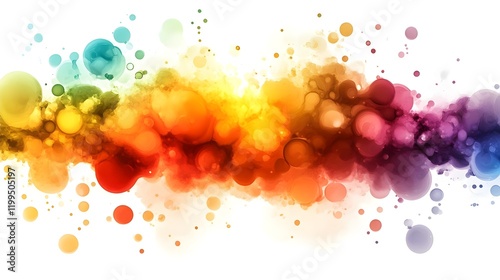 A vibrant splash of colorful bubbles creating an abstract design.