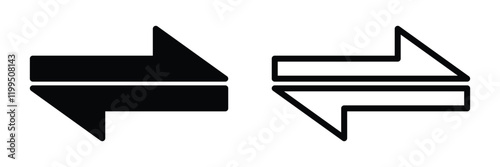 Transfer arrows icon. Linear style sign for mobile concept and web design. Left right arrows simple line vector icon. Symbol, logo illustration.