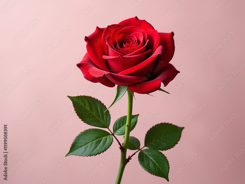 Fototapeta premium The Red Rose Of Saint Valentine Is A Classic Symbol Of Love And Romance Associated With This Holiday. 00003