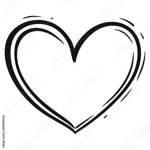 Simple hand-drawn heart illustration vector