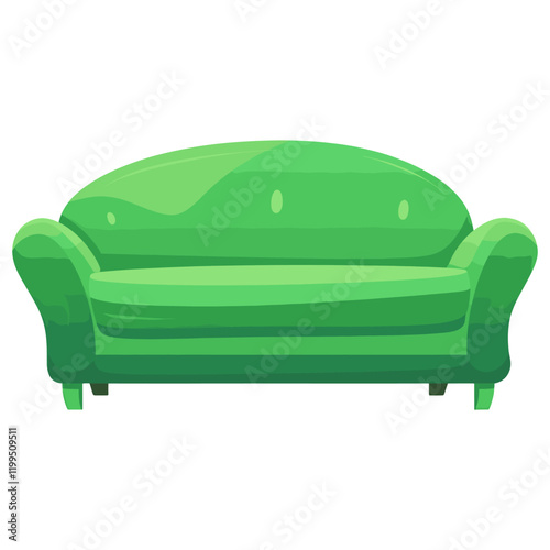 Green sofa illustration furniture couch vector