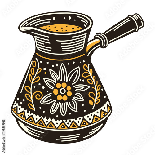 Turkish pot icon in vintage style