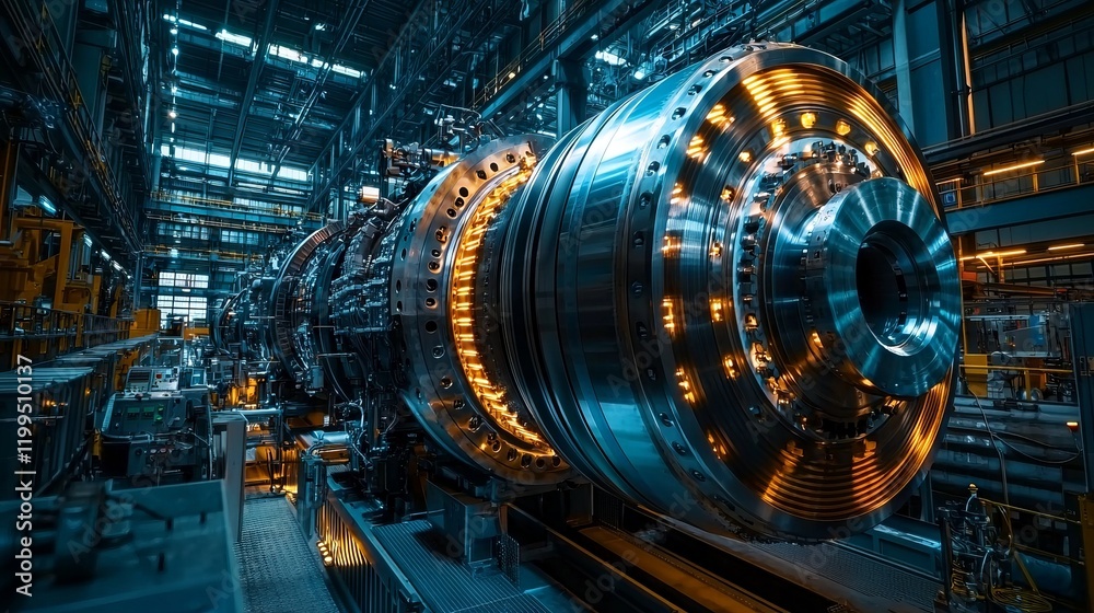 Industrial Engine in High-Tech Manufacturing Facility Industrial Engine in High-Tech Manufacturing Facility