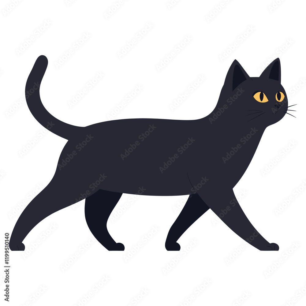 Short hair cat walking illustration animal art vector Short hair cat walking illustration animal art vector