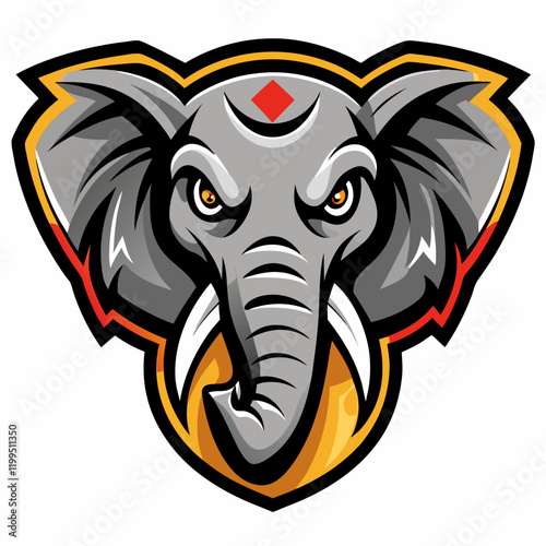 Wallpaper Mural elephant head vector Torontodigital.ca