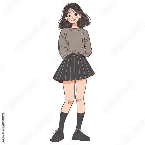 Fashion skirt style girl vector