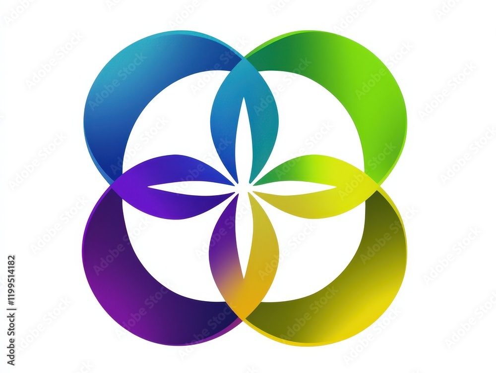 Beautiful abstract design with colorful intertwining shapes creating a harmonious pattern Beautiful abstract design with colorful intertwining shapes creating a harmonious pattern