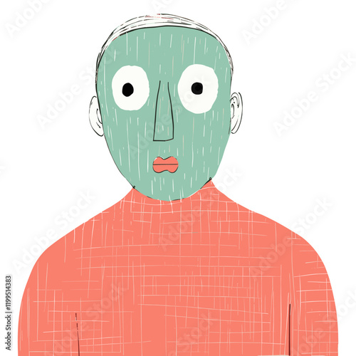 Person doing face mask art expression drawing vector