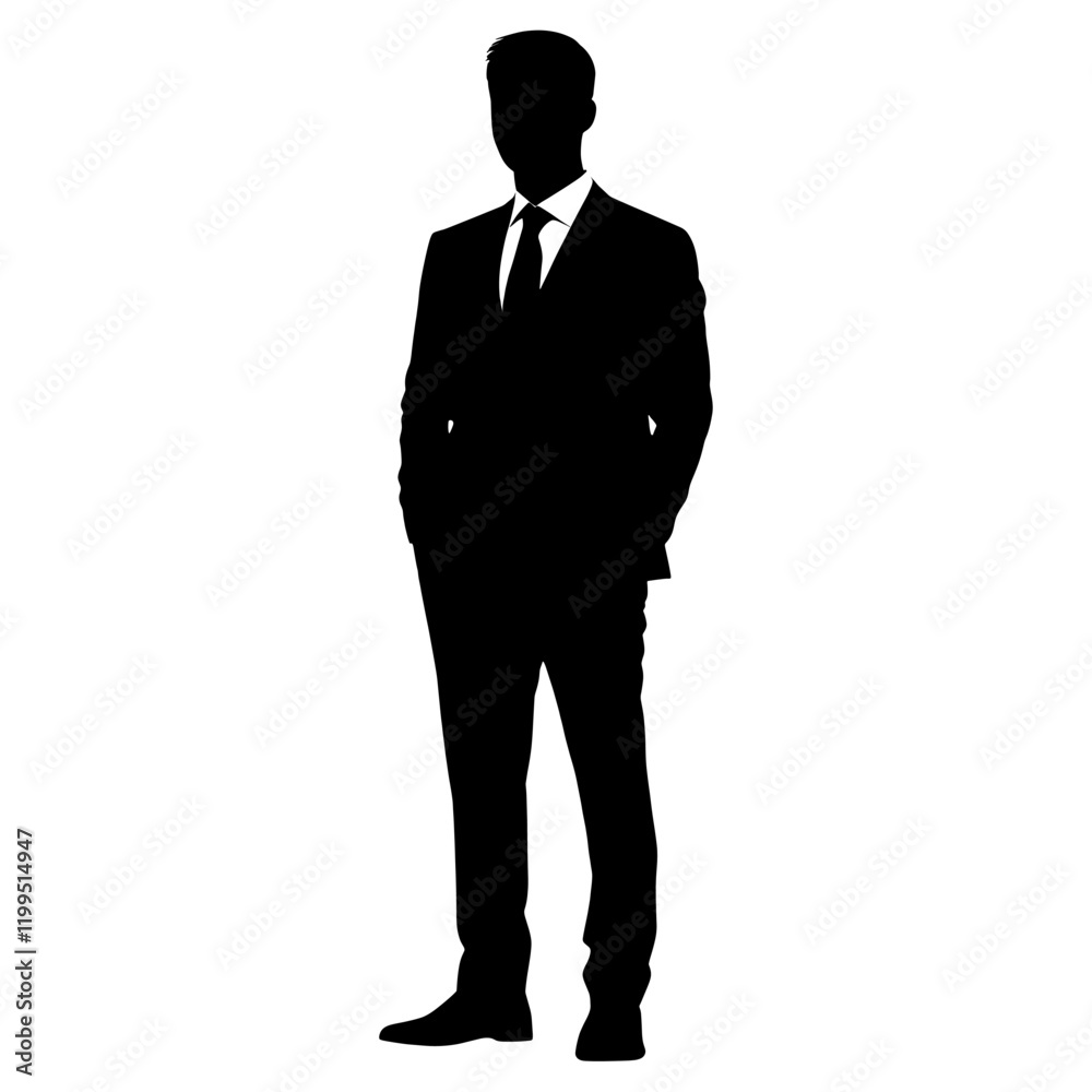 Group of people silhouette man standing vector Group of people silhouette man standing vector