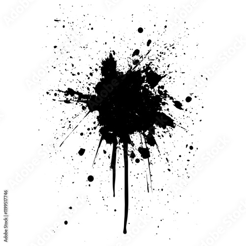 Individual black ink splash abstract artistic stain vector