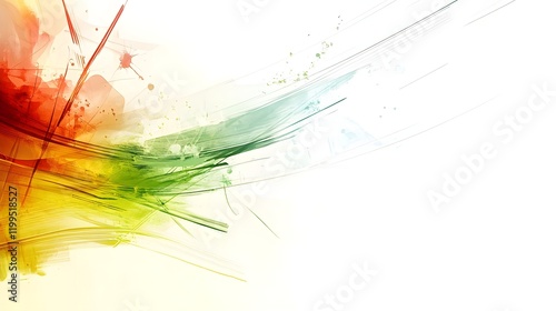 Abstract colorful splash design with vibrant hues and fluid lines.