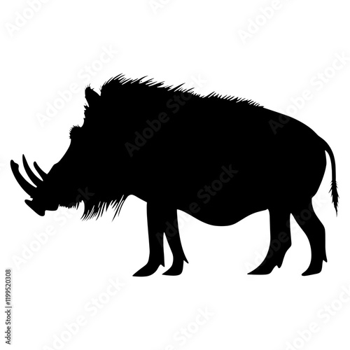 Common warthog illustration silhouette wildlife vector