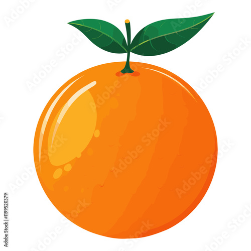 One orange illustration produce fruit vector