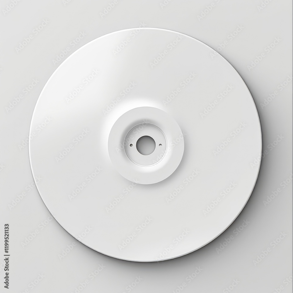 Realistic White CD Template Mockup with Isolated Blank Disc on Background Realistic White CD Template Mockup with Isolated Blank Disc on Background