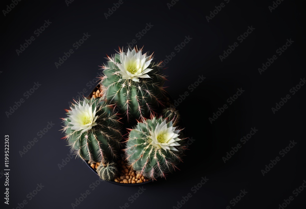 Close-up of cactus plants on a black background Close-up of cactus plants on a black background