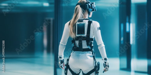 Wearable exoskeleton for enhanced mobility, virtual reality experience, futuristic technology