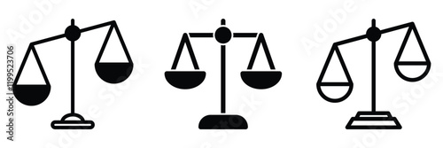 Scale icon. Vector set of scales icon isolated on white background.