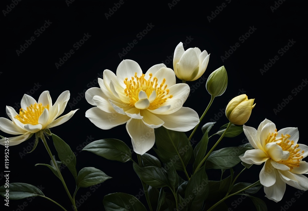 Fototapeta premium Close-up of flowers against a black background
