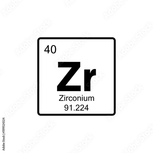 periodic table Zirconium line icon
