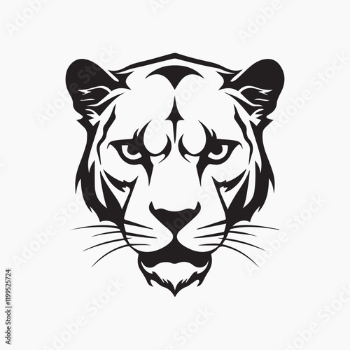 Panther flat old school illustration vector.