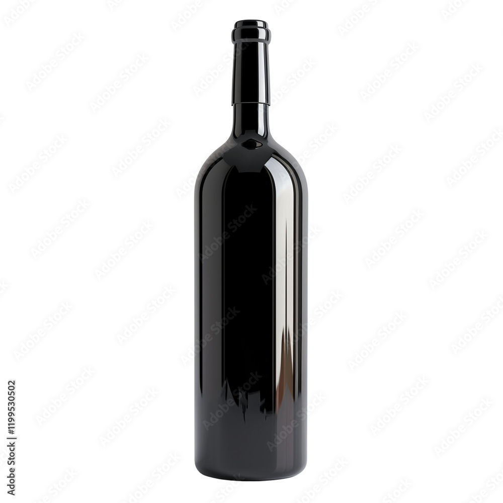A sleek black wine bottle stands tall against a transparent background ready for your label design or product mockups A perfect blank template for showcasing your wine brand A sleek black wine bottle stands tall against a transparent background ready for your label design or product mockups A perfect blank template for showcasing your wine brand