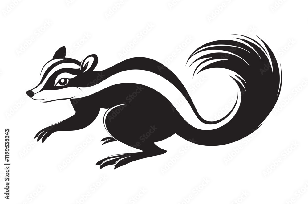 Hamster Running Line art, Black and white squirrel Illustration of squirrel Skunk vector. Hamster Running Line art, Black and white squirrel Illustration of squirrel Skunk vector.