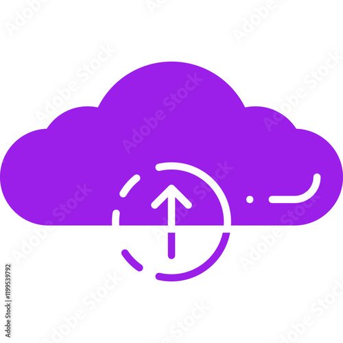 Cloud Upload Progress icon single vector illustration