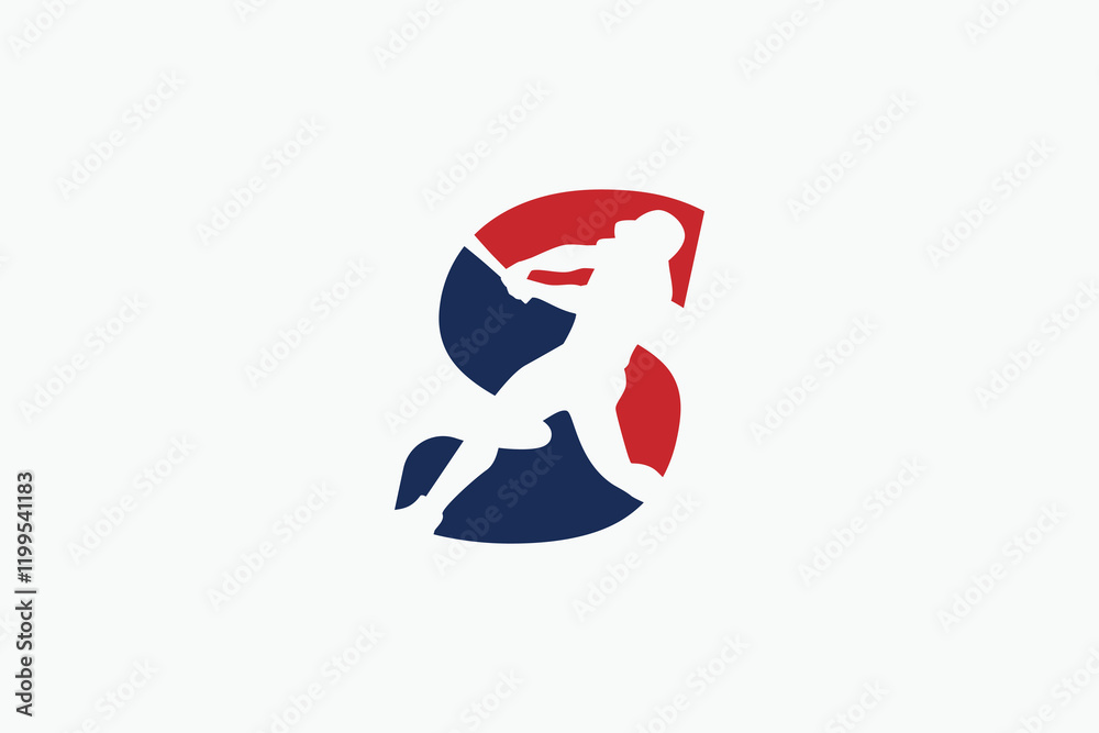 letter S logo with baseball player silhouette. It is good for team logo, club, sticker, etc. letter S logo with baseball player silhouette. It is good for team logo, club, sticker, etc.