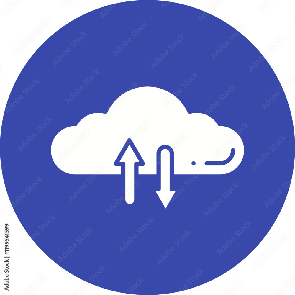 Cloud Data Exchange icon single vector illustration Cloud Data Exchange icon single vector illustration