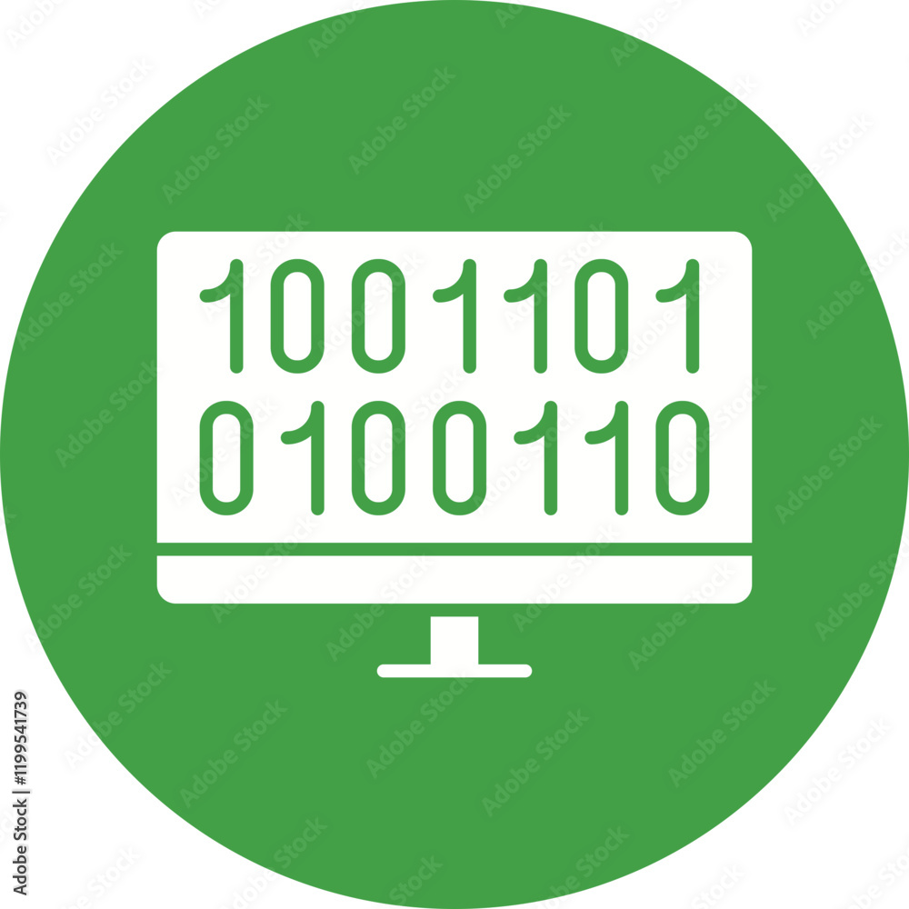 Computer Binary Code icon single vector illustration Computer Binary Code icon single vector illustration