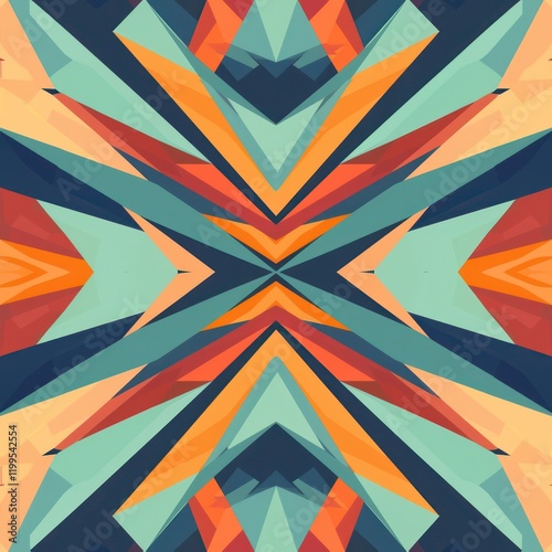 Wallpaper Mural seamless pattern square triangle shape grid table abstract geometric shapes colorful retro Torontodigital.ca