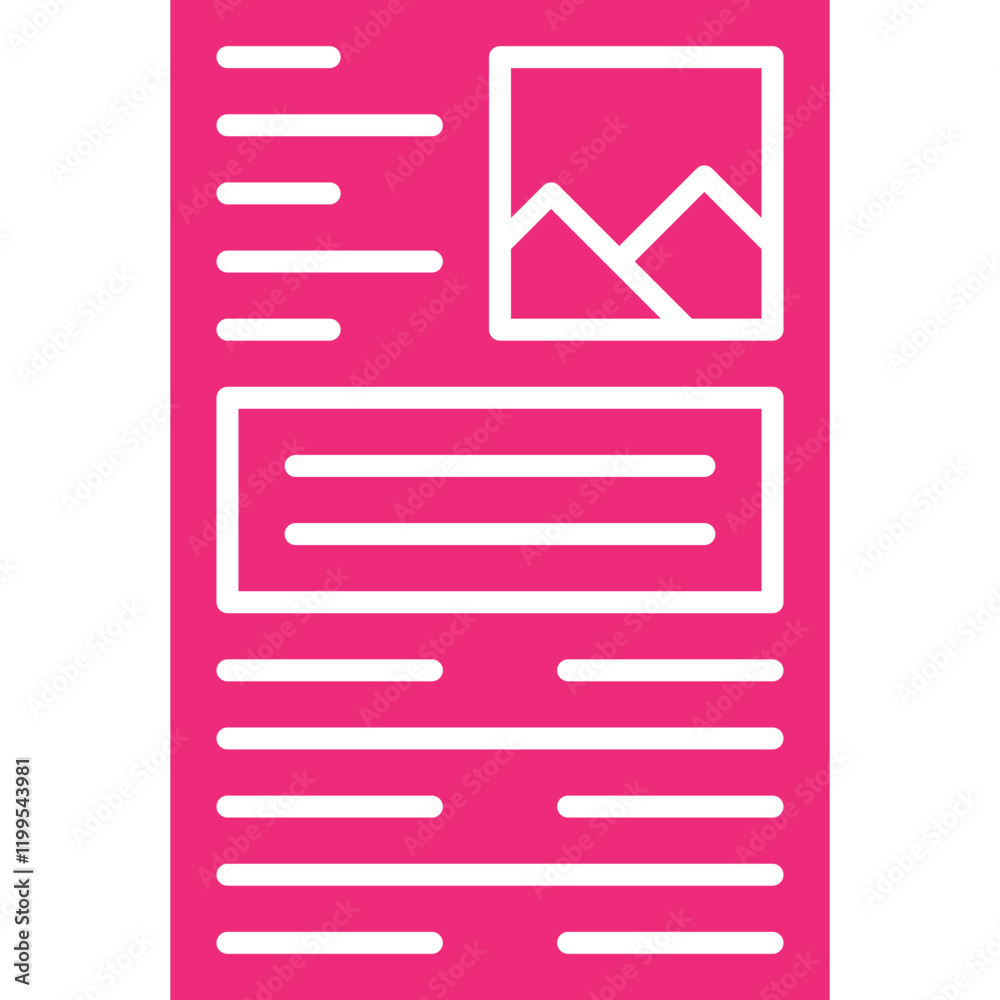 Images and Text on Page icon single vector illustration Images and Text on Page icon single vector illustration