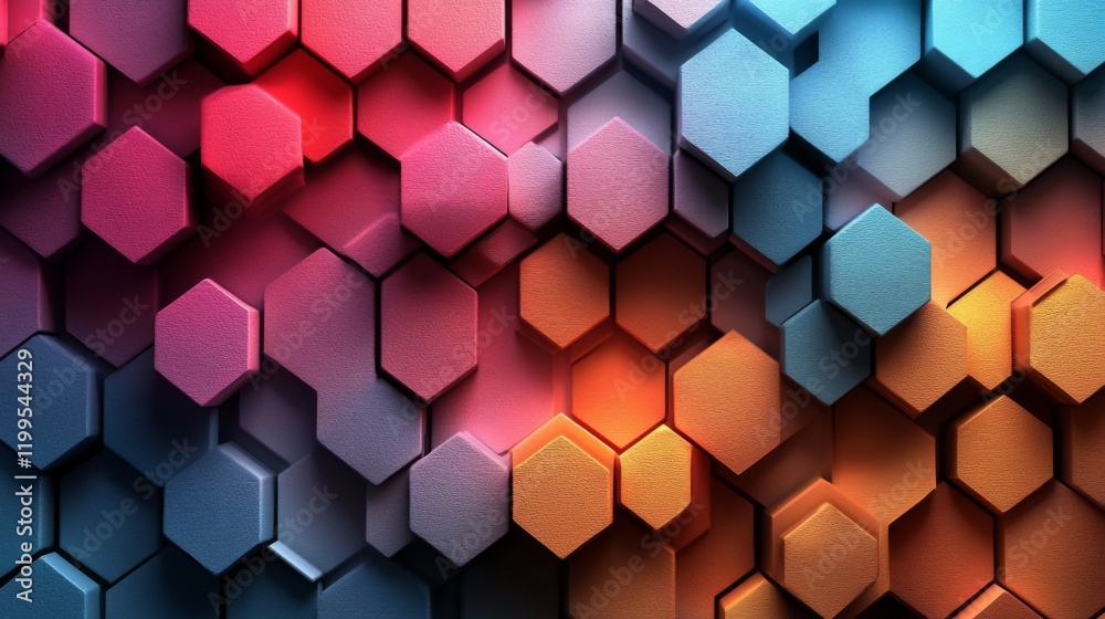 Abstract Hexagon Pattern: A Symphony of Colors and Shapes Abstract Hexagon Pattern: A Symphony of Colors and Shapes