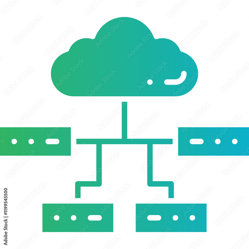 Multiple Cloud Servers icon single vector illustration Multiple Cloud Servers icon single vector illustration
