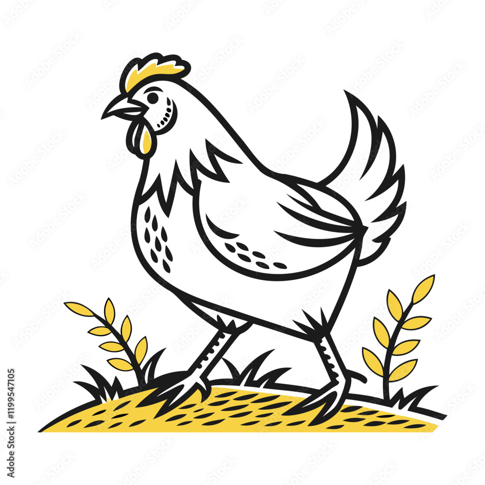 Fototapeta premium Chicken Vector Illustration isolated on a transparent background