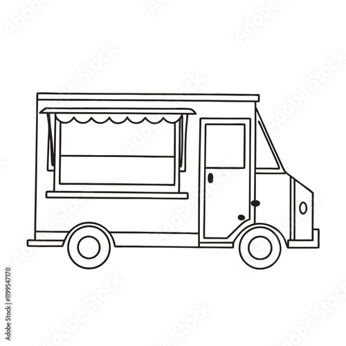 Food trucks icon vector illustration simple silhouette flat design