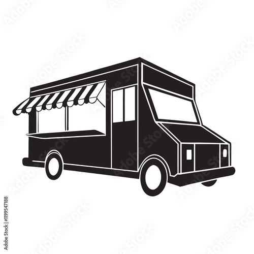 Food trucks icon vector illustration simple silhouette flat design