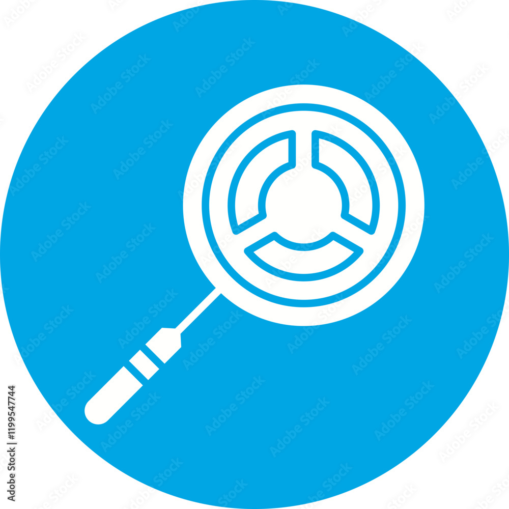 Search Chart icon single vector illustration Search Chart icon single vector illustration