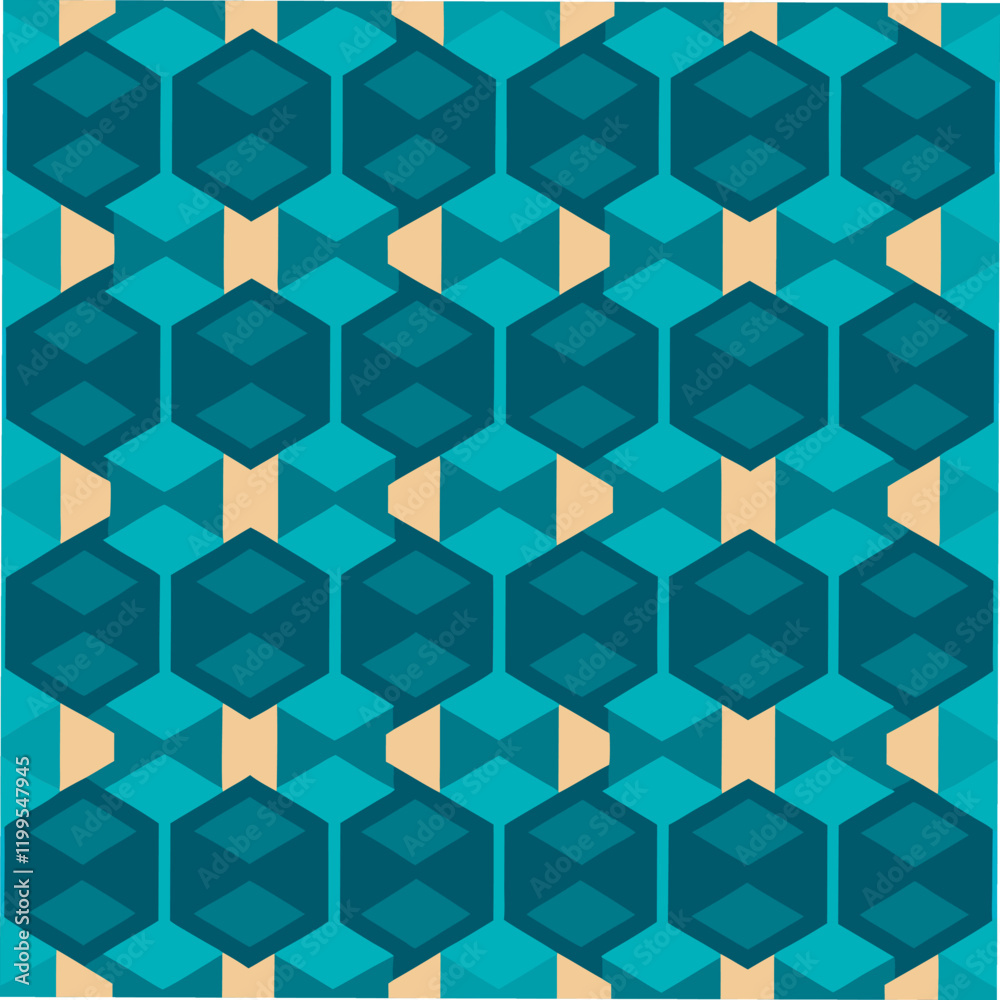 Vector seamless pattern Modern stylish texture Repeating geometric tiles with hexagonal elements Vector seamless pattern Modern stylish texture Repeating geometric tiles with hexagonal elements