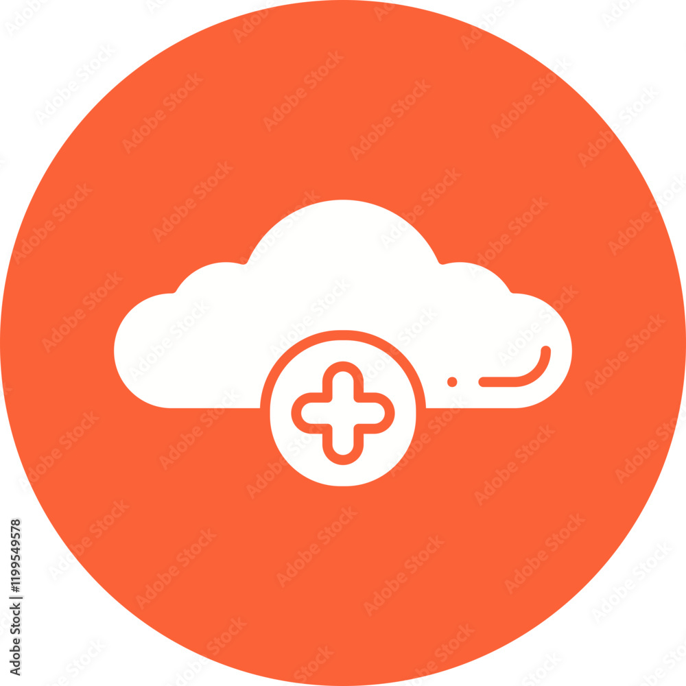 Add Cloud icon single vector illustration Add Cloud icon single vector illustration