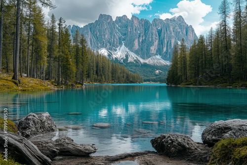 Silvretta-Stausee. Beautiful simple AI generated image