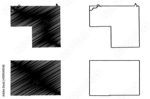Hendry and Hardee County, Florida (U.S. county, United States of America,USA, U.S., US) map vector illustration, scribble sketch Hendry and Hardee map